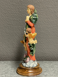 Heiligenbeeld Maria die de Knopen ontwart, resin, 15 cm. (10)