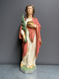 Beeld Heilige Dorothea van Cesarea, gips, 45 cm (7)