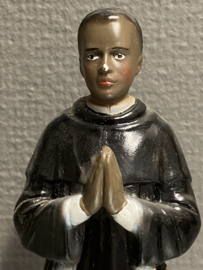 Heiligenbeeld Martinus de Porres, gips 20 cm (3)