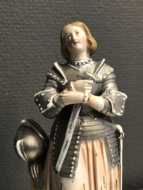 Heiligenbeeld Jeanne D`Arc, biscuitporselein, 21 cm, (23)