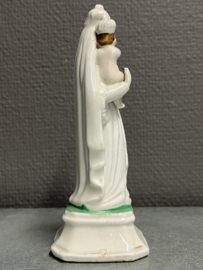 Heiligenbeeld Maria met kind, biscuit porselein, 15cm, eind 1800 (3)