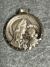 Devotiemedaille Maria met kind en Jezus, 2.5 CM