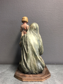 Heiligenbeeld Maria met kind, terracotta, 1900, 29 cm (5)