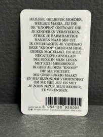 Devotiemedaille Maria, die de knopen ontwart inclusief bidprentje, 2.5 CM