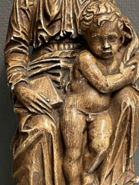 Heiligenbeeld Maria met kind, tronende Maria, gips, 40 cm (9)