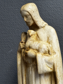 Christus de Goede Herder – gipsen communiebeeld, ca. 1950