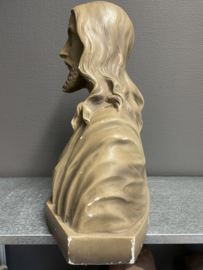 Heiligenbeeld Jezus Heilig Hart, gips, 36 x 36 cm, antiek (0)