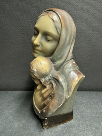 Heiligenbeeld (buste) Maria met kind