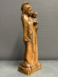 Heiligenbeeld Maria met kind, Hout, Duits, 23cm (3)