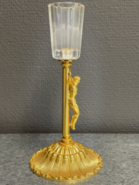 Kandelaar, 17 cm, koper en glas met corpus (5)