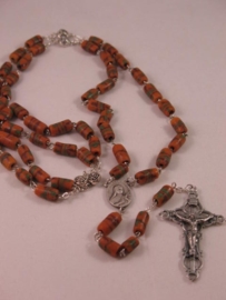 .Rozenkrans Theresia, antieke millefiori trade beads 62 cm