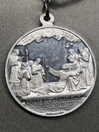 Devotiemedaille Franciscus van Assisi ter gelegenheid 7 eeuwen, aluminium, 2 cm
