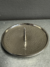 Kaarsenstandaard nikkel, doorsnee 13 cm