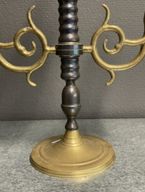 Kandelaar drie arm, Koper, 33 x 24 cm (8)