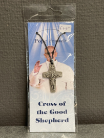 Goede Herder kruisje, Paus Franciscus kruis aan koord, 4 x 3 cm (8)