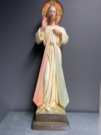 Heiligenbeeld Jezus de Barmhartige gips, 66cm, (r)