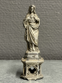 Heiligenbeeld Maria Heilig Hart, metaal, 10 cm, (3)