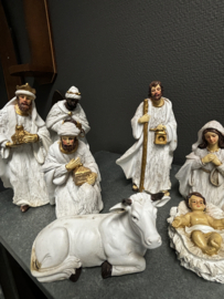 Kerstgroep 11 delig, max hoogte 14.5 CM, resin