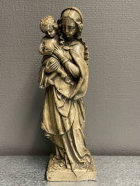 Heiligenbeeld Maria met kind, 31 cm, gips, (1)