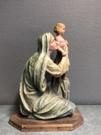 Heiligenbeeld Maria met kind, terracotta, 1900, 29 cm (5)