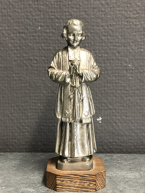 Heiligenbeeld Pastoor van Ars, Johanes Maria Vianney,  tin, 14cm. (3)