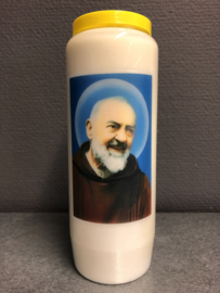 Noveenkaars Pater Pio, brandt 9 dagen en nachten. 100% Plantaardige olie.