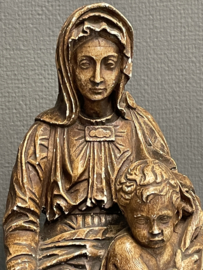 Heiligenbeeld Maria met kind, tronende Maria, gips, 40 cm (9)