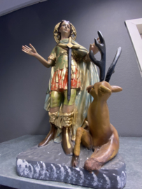 Heiligenbeeld Julianus de herbergzame , 45 cm, gips (7)
