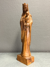 Heiligenbeeld Maria met kind, Duits, hout, 23cm (3)