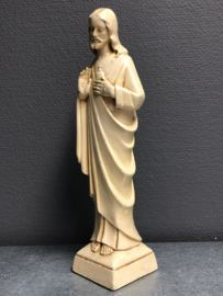 Heiligenbeeld Jezus Heilige Hart beeld, gips, 30 cm jaren '30 (5)