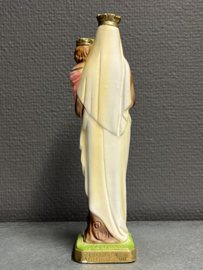 Heiligenbeeld Maria O.L.V. van Scapulier (van de berg Karmel), gips, 21cm (2)