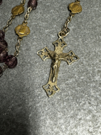 Antieke rozenkrans Maria en Jezus, Lengte 48 CM