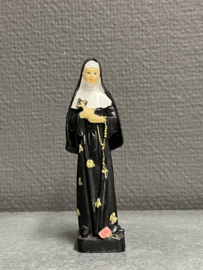 Heiligenbeeld Rita van Cascia met bijen op habijt, resin, 10 cm (2)
