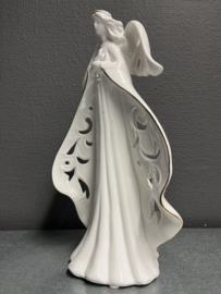 Engelenbeeld met kruis, porselein, 28 cm (0)