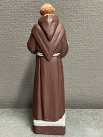 Beeld Heilige Franciscus van Assisi Heilige met 3 duiven, 16 cm hoog. Resin, (3)