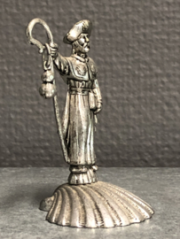Heiligenbeeld Jacobus de Meerdere / Santiago de Compostella (vuistbeeld), tin, 7.5 cm, (5)