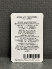 Devotiemedaille Franciscus van Assisi inclusief bidprentje, 2.5 CM