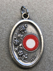 Devotiemedaille Peregrinus van San Pellegrino dell'Alpe met relikwie, 2 cm