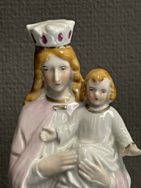 Heiligenbeeld Maria met kind, Biscuit porselein, 1880,  27 cm (5)