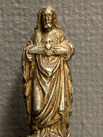 Heiligenbeeld Jezus heilig hart, metaal, 11cm (3)