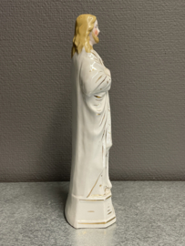 Heiligenbeeld Jezus Heilig Hart, biscuit porselein, 1900, 27 cm (8)