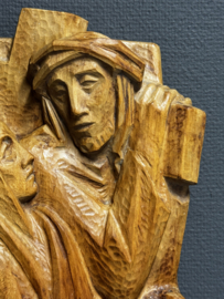 Plaquette “Jezus ontmoet zijn moeder, Maria.”