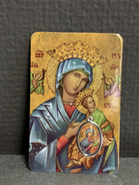 Devotiemedaille Maria altijd durende bijstand inclusief bidprentje, 2.5 CM