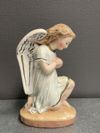 Kniel engelen, gips, set van twee, 19 cm jaren 50 (8)