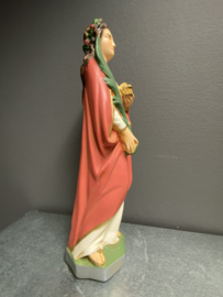 Beeld Heilige Dorothea van Cesarea, gips, 45 cm (7)