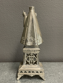 Heiligenbeeld Maria O.L.V van Scherpenheuvel, antiek, metaal, 19 cm (7)