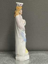 Heiligenbeeld Maria met kind, Biscuit porselein, 1880,  27 cm (5)