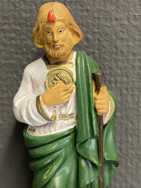 Heiligenbeeld Judas Tadeus, rubber, jaren '50, 15cm (3)