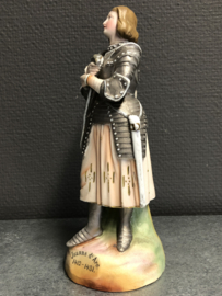 Heiligenbeeld Jeanne D`Arc, biscuitporselein, 21 cm, (23)