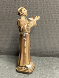 Heiligenbeeld  Franciscus van Assisi, resin, 12 cm (2)